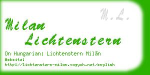 milan lichtenstern business card