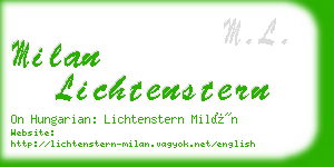 milan lichtenstern business card